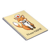 かわいくパーソナライズなノートを引いているナースのキツネ ノートブック (右側)