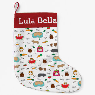 かわいくパーソナライズなモルモット スモールクリスマスストッキング