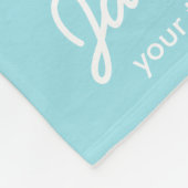 かわいくパーソナライズな冬のキツネの居心地のよい青い縞 フリースブランケット (角)