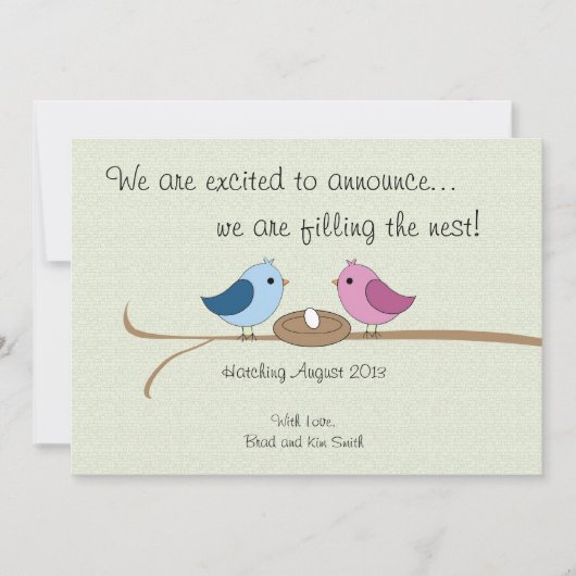 かわいくパーソナライズな妊娠の発表 案内状 (正面)