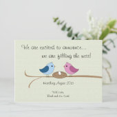 かわいくパーソナライズな妊娠の発表 案内状 (スタンド正面)