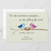 かわいくパーソナライズな妊娠の発表 案内状 (正面/裏面)