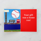 かわいくパーソナライズな子供のスポーツはノート感謝していしています サンキューカード (内部)