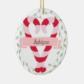 かわいくパーソナライズな孫娘のクリスマスのオーナメント セラミックオーナメント (右)