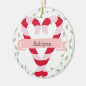 かわいくパーソナライズな孫娘のクリスマスのオーナメント セラミックオーナメント (左)