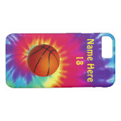 かわいくパーソナライズな絞り染めのバスケットボールの電話箱 Case-Mate iPhoneケース (裏面(横))