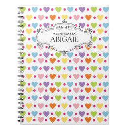 かわいくパーソナライズな螺旋綴じのノート ノートブック