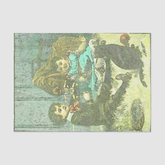 かわいくビクトリアンなヴィンテージのdecoupage 薄葉紙 (正面)