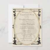 かわいくビクトリアンな子供のシルエットの婚約 招待状 (裏面)