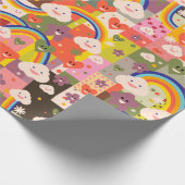 かわいくファンキーなharajukuのイラストレーションパターン ラッピングペーパー (角)