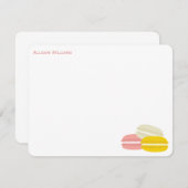 かわいくフランスのなマカロンのメッセージカード ノートカード (正面/裏面)