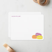 かわいくフランスのなマカロンはノート感謝していしています ノートカード (正面/裏面インサイチュ)