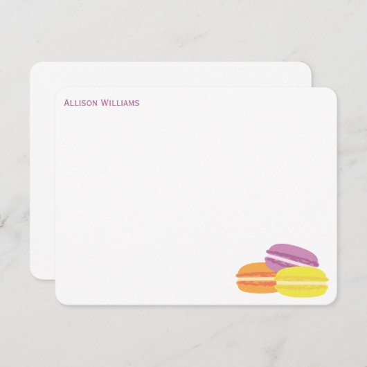 かわいくフランスのなマカロンはノート感謝していしています ノートカード (正面/裏面)