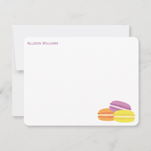 かわいくフランスのなマカロンはノート感謝していしています ノートカード (正面)