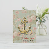 かわいくフランスのな国の花のガーリーで航海のないかり 招待状 (スタンド正面)