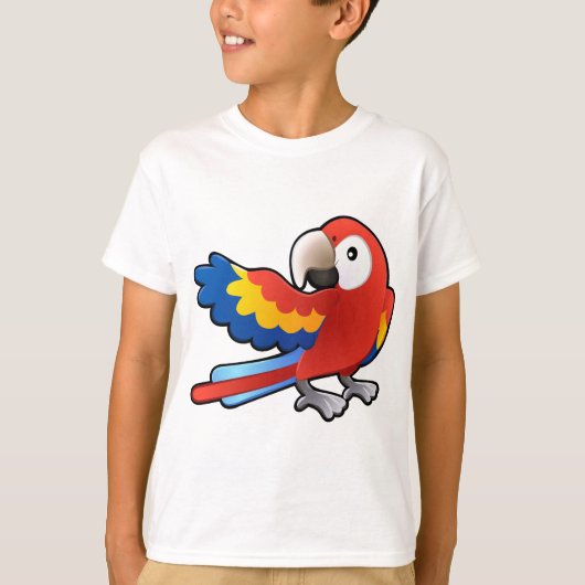 かわいくフレンドリーなコンゴウインコのオウム Tシャツ (正面)