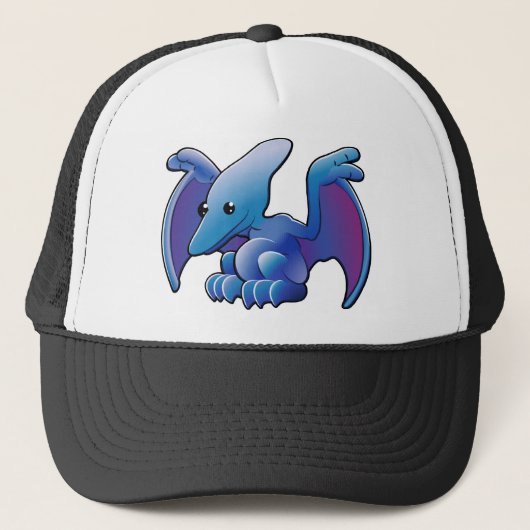 かわいくフレンドリーな恐竜のpterodactylかpteranodon キャップ (正面)