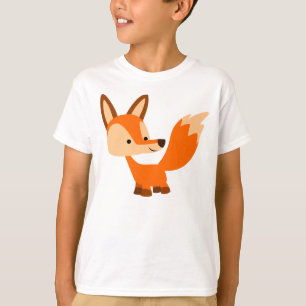 かわいくフレンドリーな漫画のキツネの子供のTシャツ Tシャツ