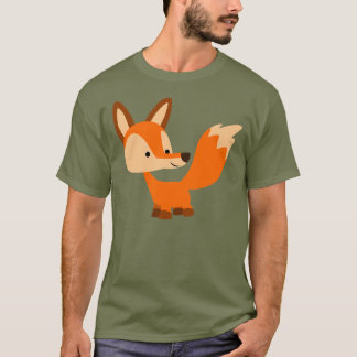 かわいくフレンドリーな漫画のキツネのTシャツ Tシャツ