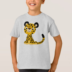 かわいくフレンドリーな漫画のジャガーの子供のTシャツ Tシャツ