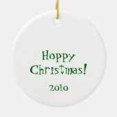 かわいくホップの豊富なクリスマスのFroggyの陶磁器の木のオーナメント セラミックオーナメント (裏面)