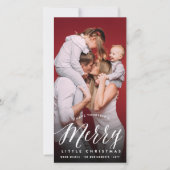 かわいくメリーで小さいクリスマスのおもしろいの休日の写真カード シーズンカード (正面)