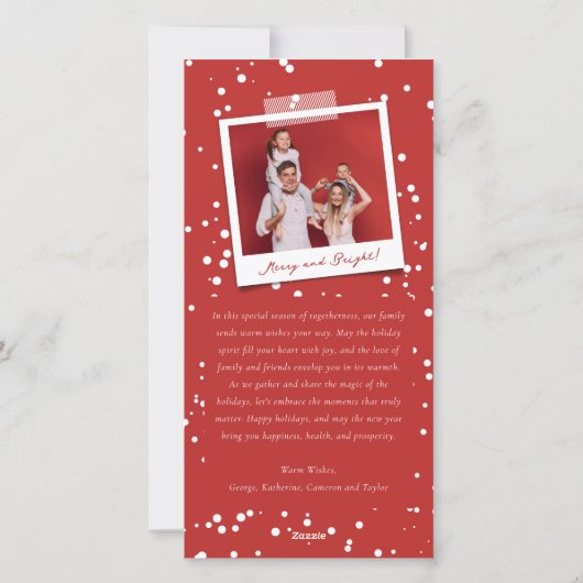 かわいくメリーで小さいクリスマスのおもしろいの休日の写真カード シーズンカード (裏面)