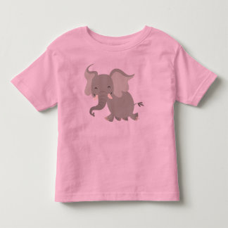 かわいくメリーな漫画象の子供のTシャツ トドラーTシャツ