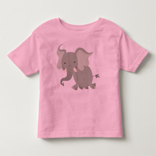 かわいくメリーな漫画象の子供のTシャツ トドラーTシャツ (正面)