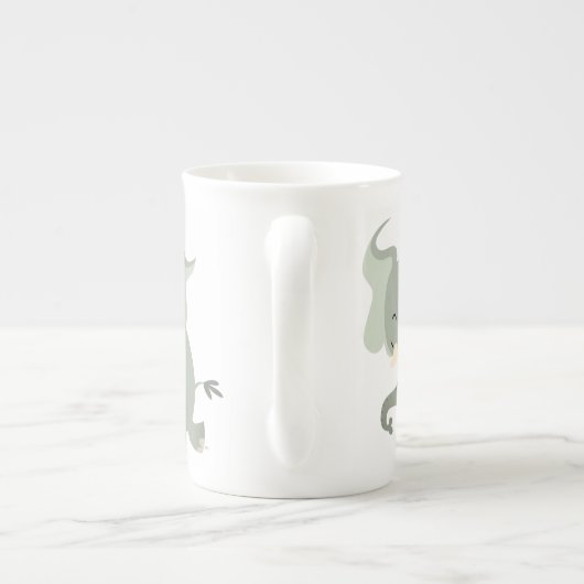 かわいくメリーな漫画象の骨灰磁器のマグ ボーンチャイナマグカップ (裏面)