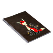 かわいくモダンでアートなキツネの絵画 ノートブック (右側)