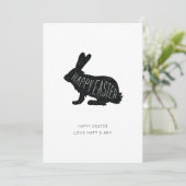 かわいくモダンなハッピーイースターのバニーのイースターカード シーズンカード (スタンド正面)