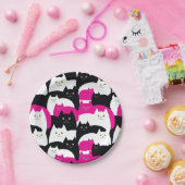 かわいくモダンな子猫猫パターン ペーパープレート (パーティー)