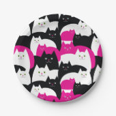 かわいくモダンな子猫猫パターン ペーパープレート (正面)