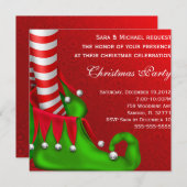 かわいくモダンな小妖精や小人の靴のクリスマスのパーティの招待状 招待状 (正面/裏面)