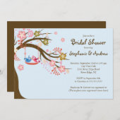 かわいくモダンな愛鳥のブライダルシャワー招待状 招待状 (正面/裏面)