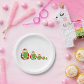 かわいくロシアのなネスティング人形 ペーパープレート (パーティー)