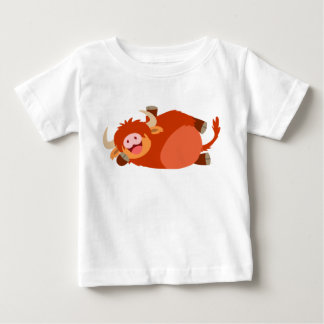 かわいく不精な漫画高地牛ベビーのTシャツ ベビーTシャツ