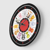 かわいく中国のな(占星術の)十二宮図の円の柱時計 ラージ壁時計 (傾斜)