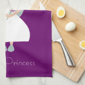 かわいく冷静なプリンセスの紫色 キッチンタオル (四つ折り)