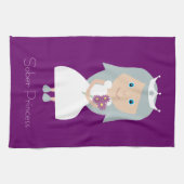 かわいく冷静なプリンセスの紫色 キッチンタオル (横)