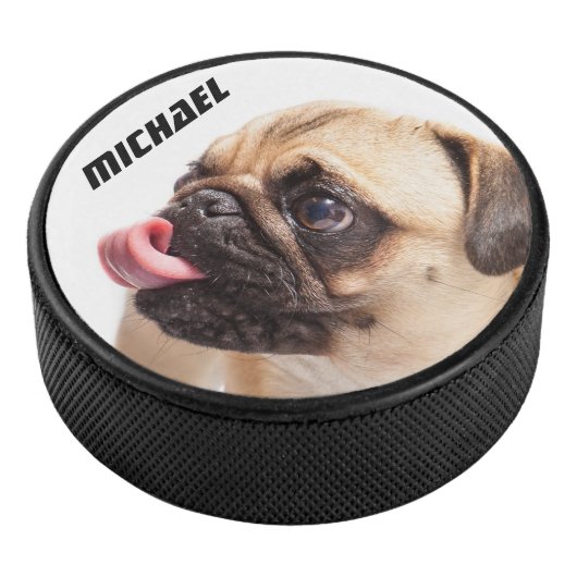 かわいく及びおもしろいなパグの名前をカスタムするのアイスホッケー用パック アイスホッケーパック (3/4)