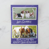 かわいく及びおもしろいな記念日カードw/Basset猟犬 カード (内部)