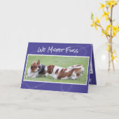 かわいく及びおもしろいな記念日カードw/Basset猟犬 カード (黄色い花)