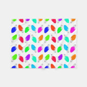 かわいく及びカラフルなお祝いのクリスマスの照明の球根 フリースブランケット (正面(横))