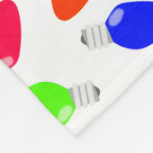 かわいく及びカラフルなお祝いのクリスマスの照明の球根 フリースブランケット (角)