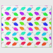 かわいく及びカラフルなお祝いのクリスマスの照明の球根 ラッピングペーパー (フラット)