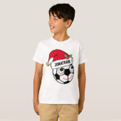 かわいく名前入りなクリスマスSoccerball Tシャツ (正面フル)