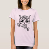 かわいく図解入りの、写真付きのなフクロウ Tシャツ (正面)