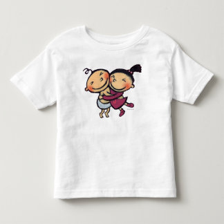 かわいく図解入りの、写真付きのな幼児の抱き締めること トドラーTシャツ